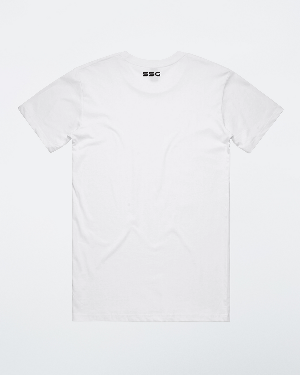 White logo best sale t shirt