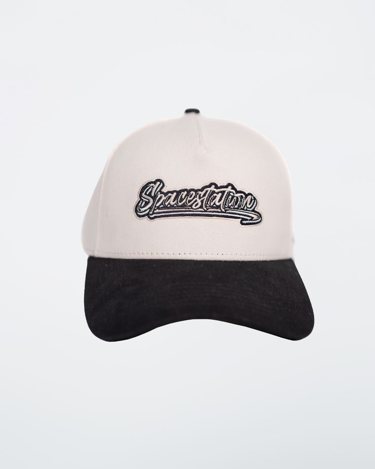 Cream and Black Baseball Hat