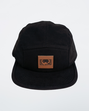 Black/Leather Logo Camper Hat